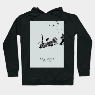 Key West Florida Island Map Hoodie